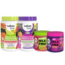 Kit Creme + Gelatina Salon Line Melancia + Uva Com 4