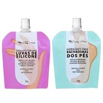 Kit Creme Hidratação Mãos Luvas Silicone e Rachadura dos Pés Max Love