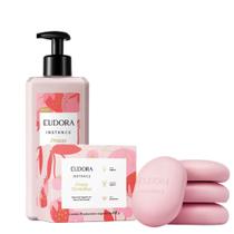 Kit Creme Hidratante Desodorante 400ml e 4 Sabonete Barra Eudora Instance Frutas Vermelhas 80g
