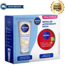 Kit creme hidratante facial 5 em 1 nivea + protetor solar facial nivea fps70 40ml envio imediato Kit creme hidratante facial 5 em 1 nivea + protetor solar facial nivea fps70 40ml envio imediato