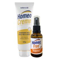 Kit Creme Hidratante Homeo Creme e Loção Reparadora Unha HomeoFree Spray Nobrevie