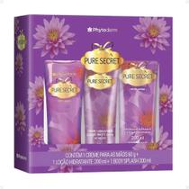 Kit Creme Mãos, Loção Hidratante e Body Splash Phytoderm Pure Secret 60g+200ml+200ml