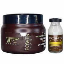 Kit Creme Máscara e Ampola SOS para cabelos com Pré e Pós Químicas Progressivas Reconstrução Nutrição Power Fast WF 262ml