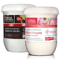 Kit creme massagem rosa mosqueta e creme pimenta negra 650g