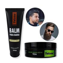 Kit Creme Modelador Teia + Balm Para Barba Hidratação Yelsew Kit Creme Modelador Teia + Balm Para Barba Hidratação Yelsew