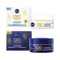 Kit Creme Nivea Q10 Power Diurno 30 FPS + Noturno - com Creatina e Q10 / Antissinais Kit Creme Nivea Q10 Power Diurno 30 FPS + Noturno - com Creatina e Q10 / Antissinais