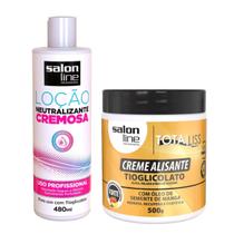 Kit Creme Oleo Manga Forte E Locao Neutralizante Salon Line