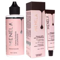 Kit Creme Oxidante 55ml + Tintura Profissional Para Sobrancelhas Castanho Natural 20ml Menela Kit Creme Oxidante 55ml + Tintura Profissional Para Sobrancelhas Castanho Natural 20ml Menela
