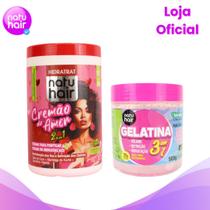 Kit Creme para pentear 2 em 1 NatuHair Cremão do Amor + Gelatina 3 em 1 500g