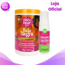 Kit Creme para pentear Bela Negra + Mousse Definidora de Cachos Natuhair