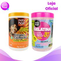 Kit Creme Para Pentear Crescimento que eu Quero Crespas & Cacheadas + Gelatina 3 em 1