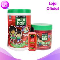Kit Creme para Pentear Gelatina Óleo Multifuncional Natuhair Melancia