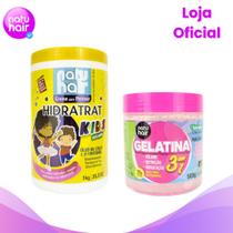 Kit Creme para Pentear Kids Vegano + Gelatina 3 em 1 Kit Creme para Pentear Kids Vegano + Gelatina 3 em 1