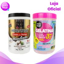 Kit Creme para Pentear Mandioca + Gelatina 3 em 1