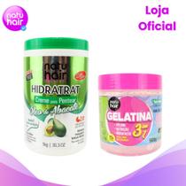 Kit Creme para Pentear Óleo de Abacate + Gelatina 3 em 1 Kit Creme para Pentear Óleo de Abacate + Gelatina 3 em 1