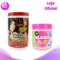 Kit Creme Para Pentear Reconstrução Milagrosa Crespas & Cacheadas + Gelatina 3 em 1 g