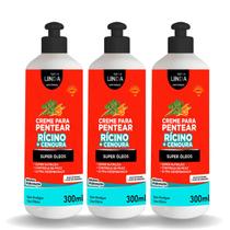 Kit Creme para Pentear Rícino 3x 300ml Transforme seus Fios