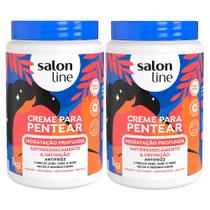 Kit Creme Para Pentear Salon Line Hidratação Profunda 1kg - 2 Unidades Kit Creme Para Pentear Salon Line Hidratação Profunda 1kg - 2 Unidades