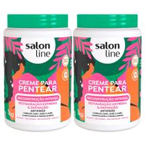 Kit Creme Para Pentear Salon Line Reconstrução Intensa 1kg - 2 Unidades