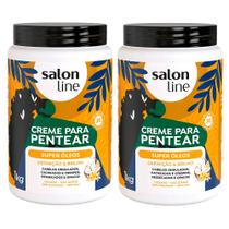 Kit Creme Para Pentear Salon Line Super Óleos 1kg - 2 Unidades Kit Creme Para Pentear Salon Line Super Óleos 1kg - 2 Unidades