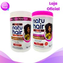 Kit Creme para Pentear Super Óleos + Ativador de Cachos Super Óleos SOS Natuhair 1kg Kit Creme para Pentear Super Óleos + Ativador de Cachos Super Óleos SOS Natuhair 1kg
