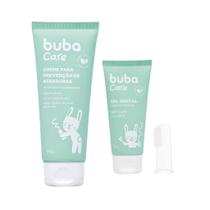Kit Creme Para Prevenção De Assaduras 100g Gel Dental S/ Flúor Com Escova Massageadora Buba Care