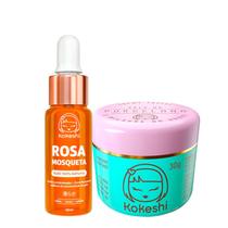 Kit Creme Pele de Porcelana Óleo de Rosa Mosqueta Puro Kokeshi