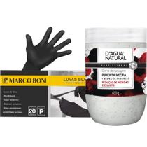 Kit creme pimenta negra e 10 pares luva latex p marco boni