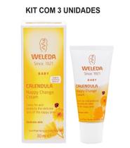 Kit Creme Preventivo De Assaduras Weleda Baby Calêndula Com 3 Unidades De 30ml Cada