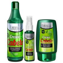 Kit Cresce Cabelo Shampoo Leave-in e Tônico Forever Liss