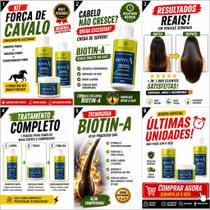 Kit Crescimento Capilar Biotin-A Força de Cavalo Linda E Bella Shampoo + Máscara + Condicionador