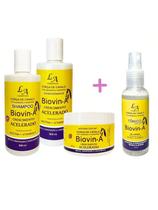Kit Crescimento Capilar Biovin-A Força de Cavalo + Tônico Crescimento LA Cosméticos 3x300g + 120ml