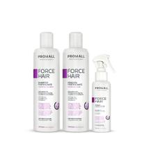 Kit Crescimento Capilar Force Hair Shampoo, Máscara, Tônico 8x