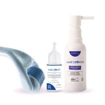 Kit Crescimento Capilar Intermediário - Derma Roller 540 agulhas + 1 Hair Growth + Flúido Capilar - Smart GR