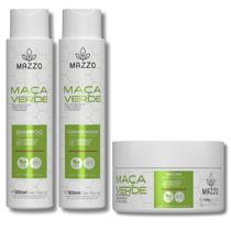 Kit Crescimento Capilar Maçã-Verde Shampoo, Máscara e Condicionador Mazzo 3 Itens Kit Crescimento Capilar Maçã-Verde Shampoo, Máscara e Condicionador Mazzo 3 Itens