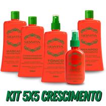 Kit Crescimento imediato 5x5 Sidarta Tônico, Oleo, Shampoo, Mascara e Condicionador explosivo capilar