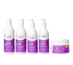Kit crespinhos kids betobita (shampoo, condicionador, gelatina, máscara, creme de pentear)