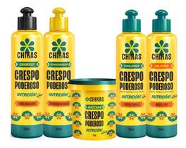 Kit crespo poderoso chikas shampoo+cond+fin+gelatina+masc 450g