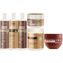 Kit Crespo Power Apse Tratamento Capilar Anti Porosidade Completo 6 Produtos Ph Control Vegano