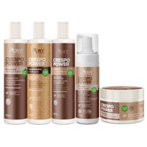 Kit Crespo Power Shampoo, Condicionador, Gelatina, Mousse e Máscara Ápice Cosméticos