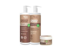 Kit Crespo Power Shampoo, Creme De Pentear 1l E Máscara 300g