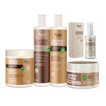Kit Crespo Sham, Cond, Máscara, Creme e Blend de Óleos Apse