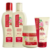 Kit Crespos 1 Shampoo 1 Condicionador 1 Banho 250ml + Finalizador 150ml Bio Extratus