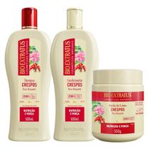 Kit Crespos 1 Shampoo 1 Condicionador 1 Banho 500ml Bio Extratus Kit Crespos 1 Shampoo 1 Condicionador 1 Banho 500ml Bio Extratus