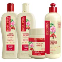 Kit Crespos 1 Shampoo 1 Condicionador 1 Banho 500ml + Finalizador 500ml Bio Extratus Kit Crespos 1 Shampoo 1 Condicionador 1 Banho 500ml + Finalizador 500ml Bio Extratus