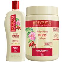 Kit Crespos 1 Shampoo 500ml 1 Banho 1kg Bio Extratus
