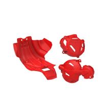 Kit Crf 250f Prot. Quadro + Prot. Tampa Do Motor Vermelho