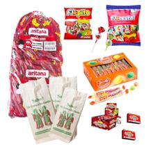 Kit Criança Cosme e Damião com 50 Saquinhos papel + Doces Kit Criança Cosme e Damião com 50 Saquinhos papel + Doces