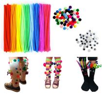 Kit Criar Meia Maluca Fantasia Festa Do Pijama Infantil Diy