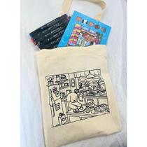 Kit Criativo Boobie Goods Confeitaria Mini Ecobag + Caderno + Canetas Coloridas Kit Criativo Boobie Goods Confeitaria Mini Ecobag + Caderno + Canetas Coloridas